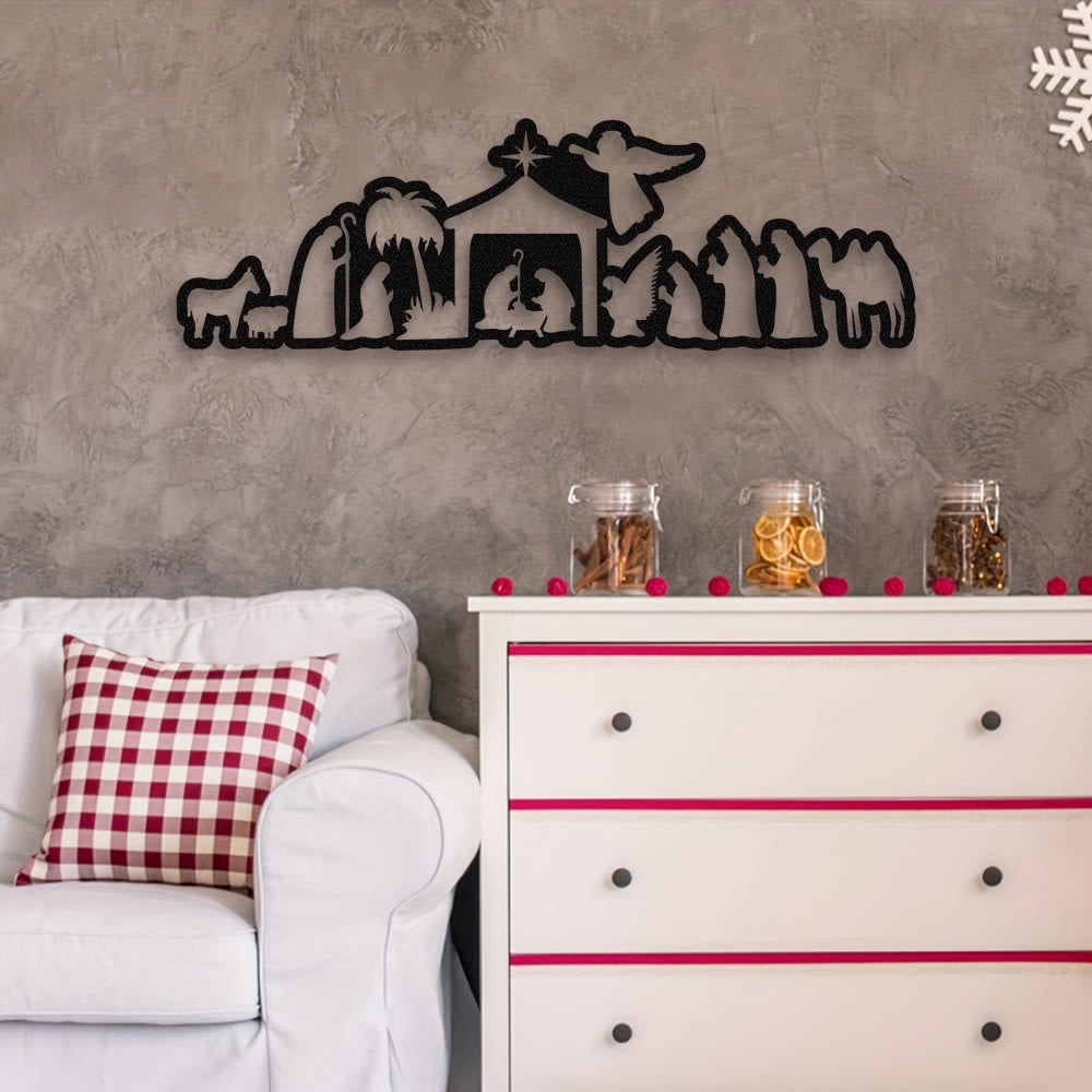 Christliche Wanddekoration aus Metall mit Krippenmotiv: Weihnachtlicher Glaube & Heilige Geschichten - image 4