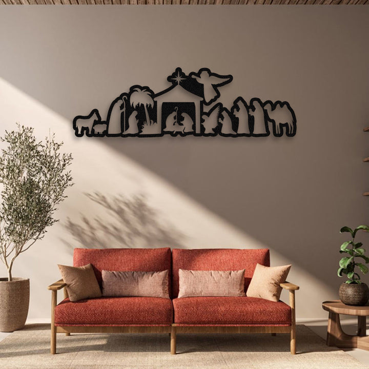 Christliche Wanddekoration aus Metall mit Krippenmotiv: Weihnachtlicher Glaube & Heilige Geschichten - image 3