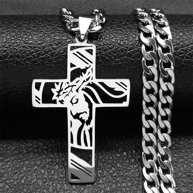 Christianartworkshop Dornenkrone Kreuzkette: Sakrale Symbolik & kühnes Design - Silber - image 3