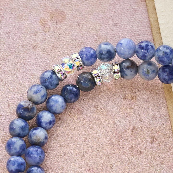 Christianartworkshop Rosenkranzarmband aus blauem Stein mit Erinnerungsdraht an die Heilige Familie - image 5