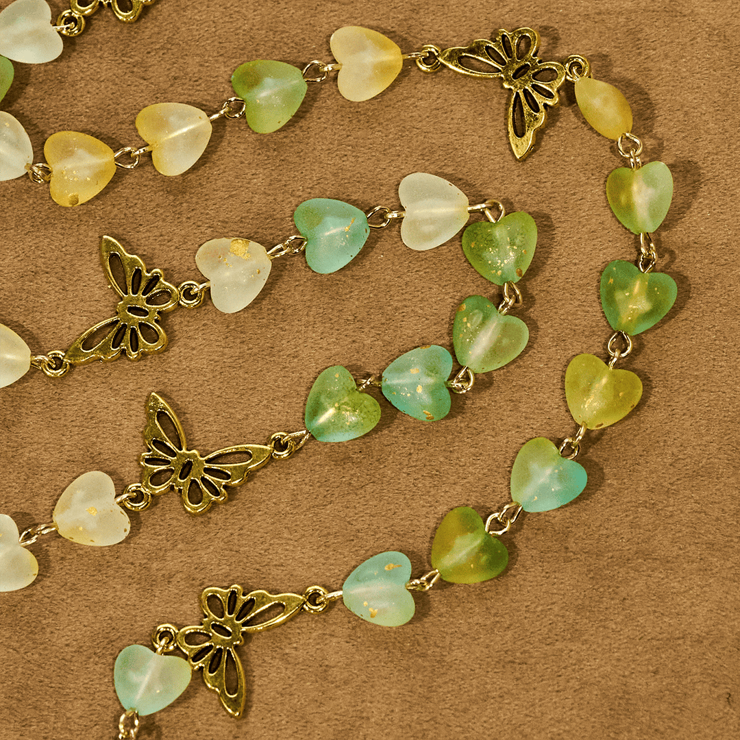Christianartworkshop Rosenkranz und Armband mit grünem Herz und Schmetterling: Andacht und kunstvolle Spiritualität - image 8