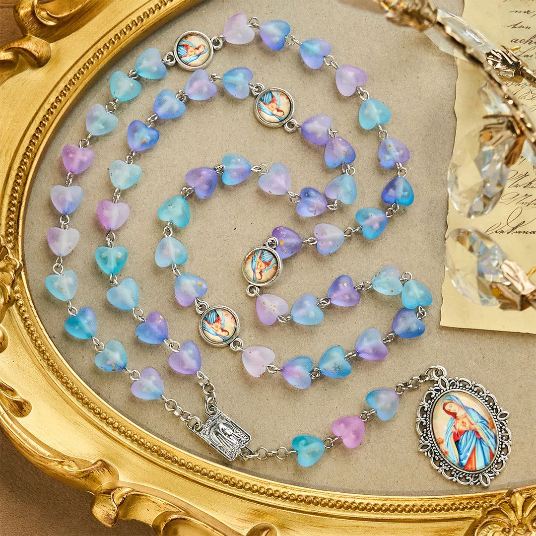 Christianartworkshop Rosenkranz und Armband mit blauem Herz und Schmetterling: Andacht und kunstvolle Spiritualität - image 3