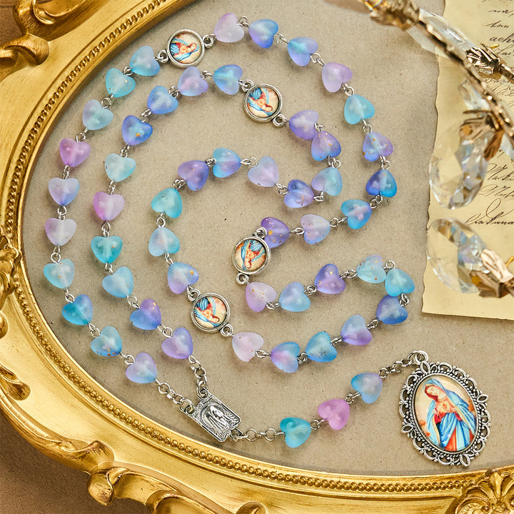 Christianartworkshop Rosenkranz und Armband mit blauem Herz und Schmetterling: Andacht und kunstvolle Spiritualität - image 3