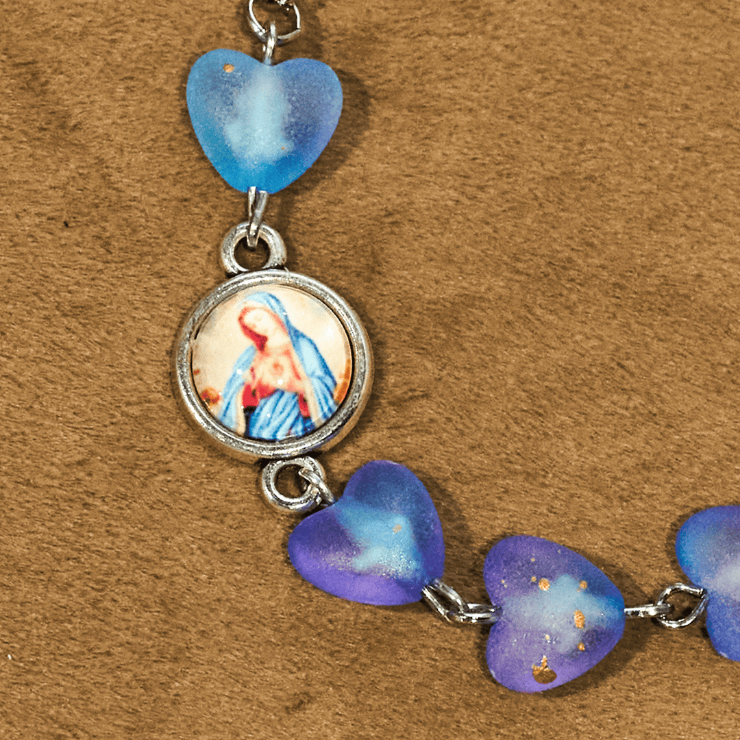 Christianartworkshop Rosenkranz und Armband mit blauem Herz und Schmetterling: Andacht und kunstvolle Spiritualität - image 8