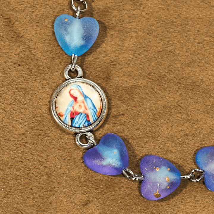 Christianartworkshop Rosenkranz und Armband mit blauem Herz und Schmetterling: Andacht und kunstvolle Spiritualität - image 8