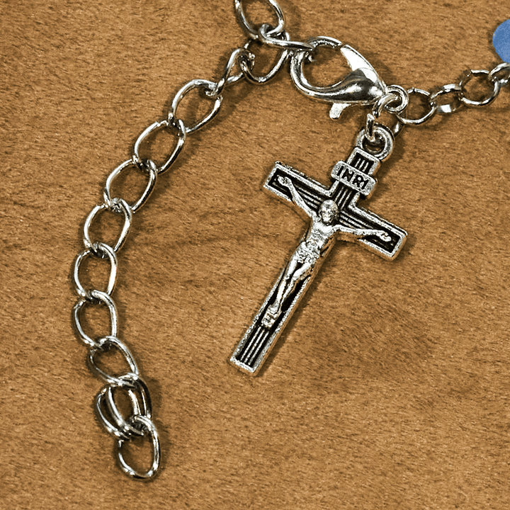 Christianartworkshop Rosenkranz und Armband mit blauem Herz und Schmetterling: Andacht und kunstvolle Spiritualität - image 9