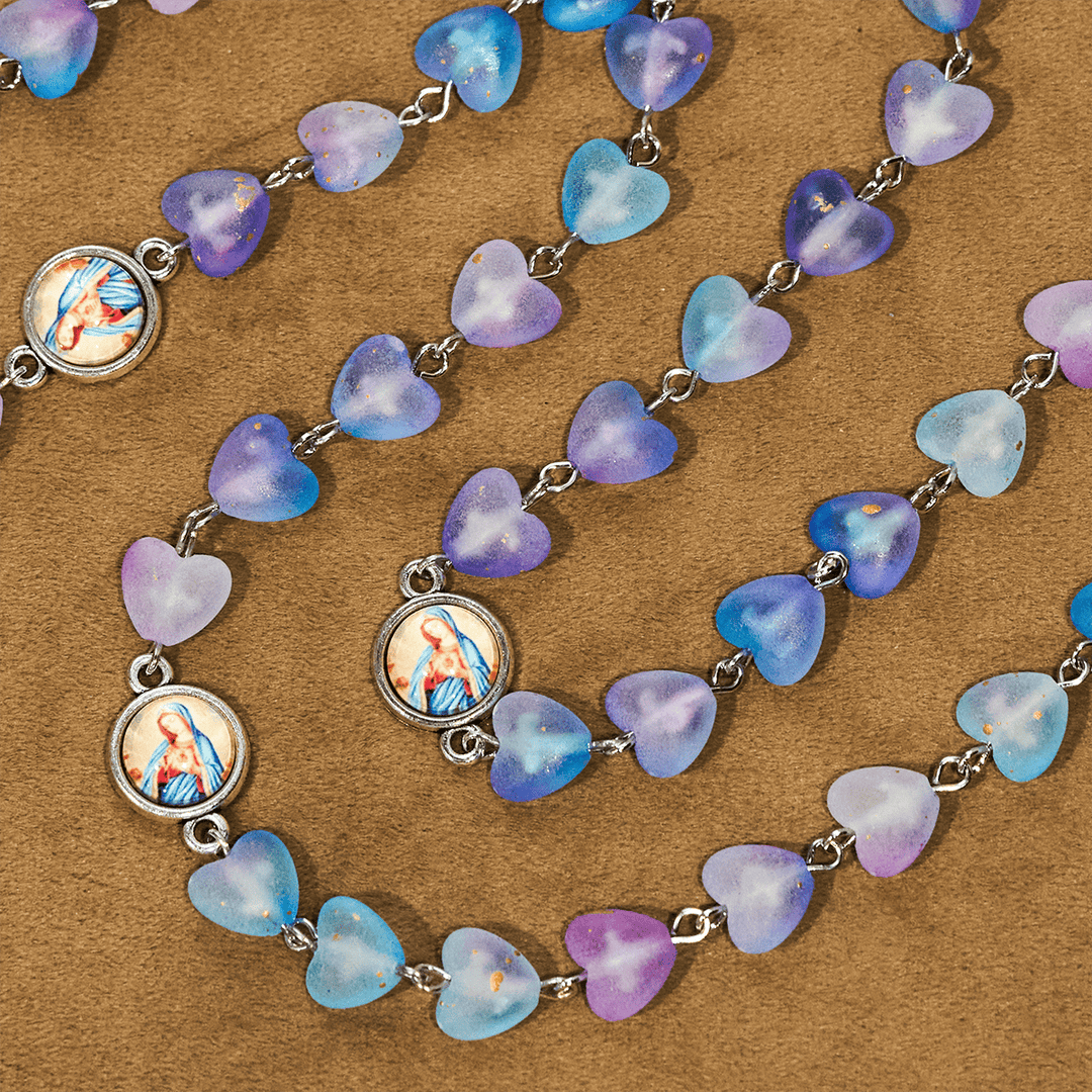 Christianartworkshop Rosenkranz und Armband mit blauem Herz und Schmetterling: Andacht und kunstvolle Spiritualität - image 6