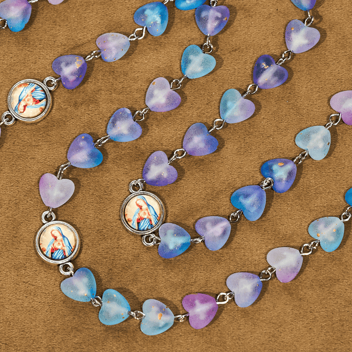 Christianartworkshop Rosenkranz und Armband mit blauem Herz und Schmetterling: Andacht und kunstvolle Spiritualität - image 6