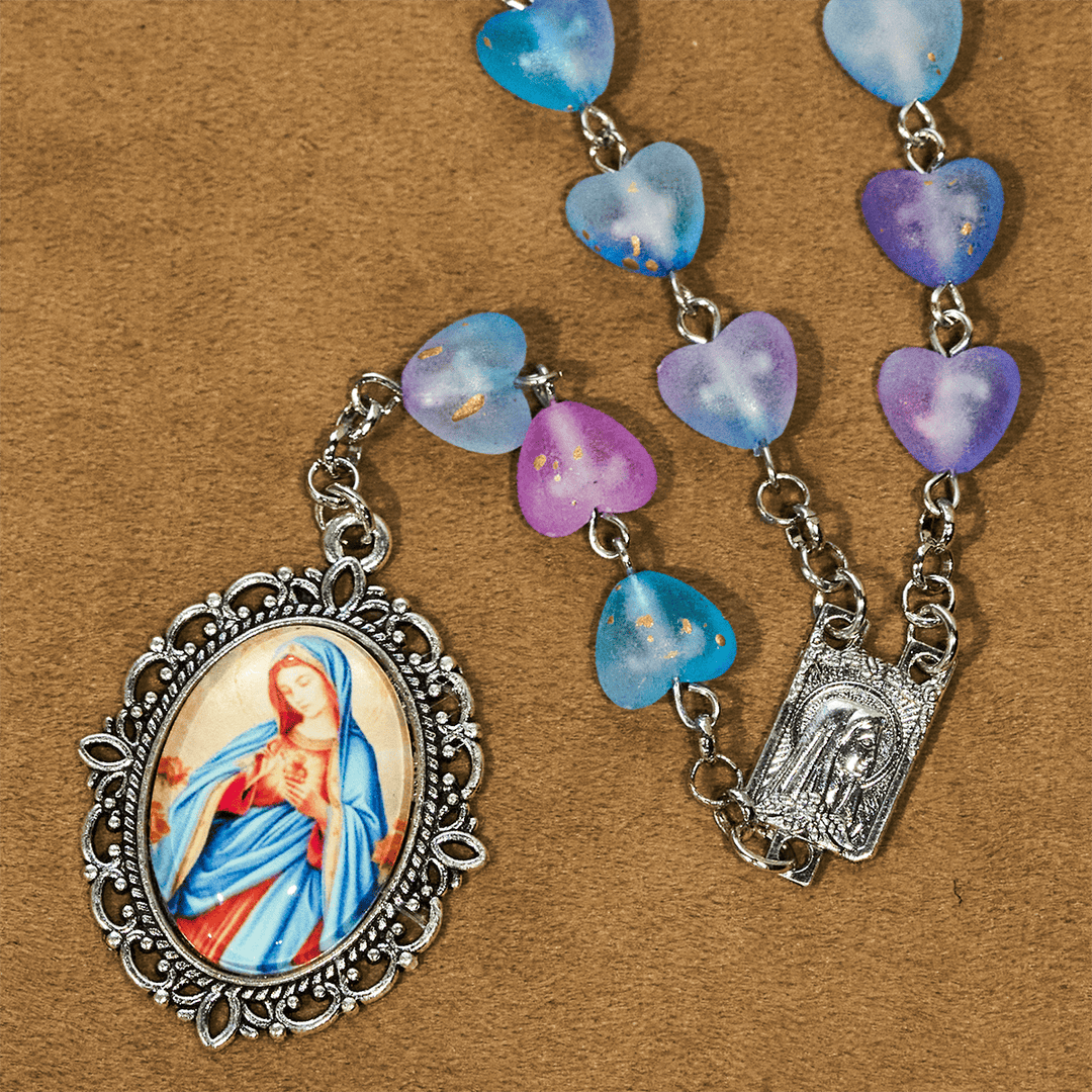 Christianartworkshop Rosenkranz und Armband mit blauem Herz und Schmetterling: Andacht und kunstvolle Spiritualität - image 7