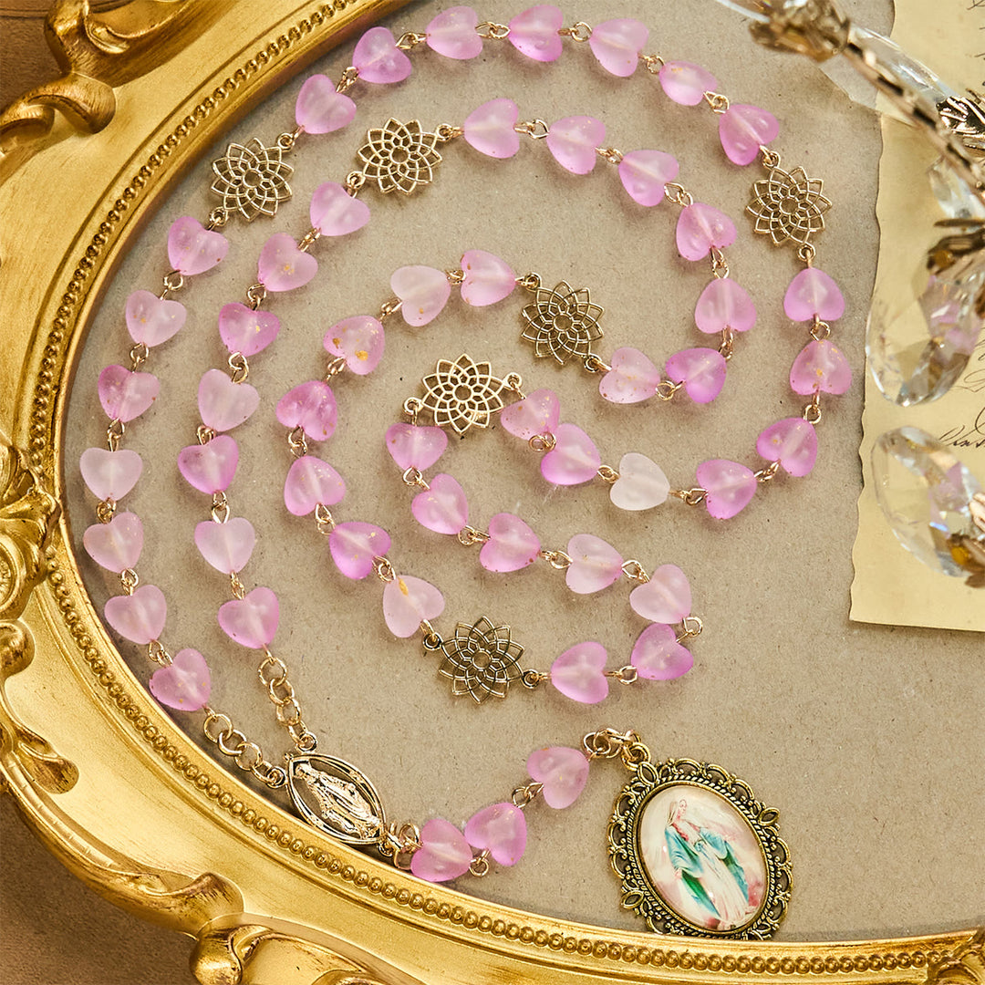 Christianartworkshop Rosenkranz und Armband mit rosa Herz und Schmetterling: Andacht und kunstvolle Spiritualität - image 3