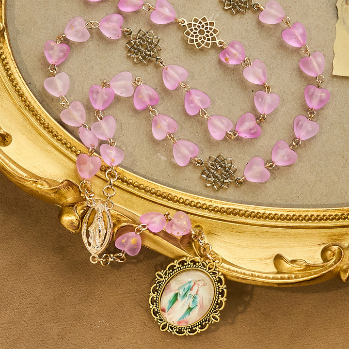 Christianartworkshop Rosenkranz und Armband mit rosa Herz und Schmetterling: Andacht und kunstvolle Spiritualität - image 2