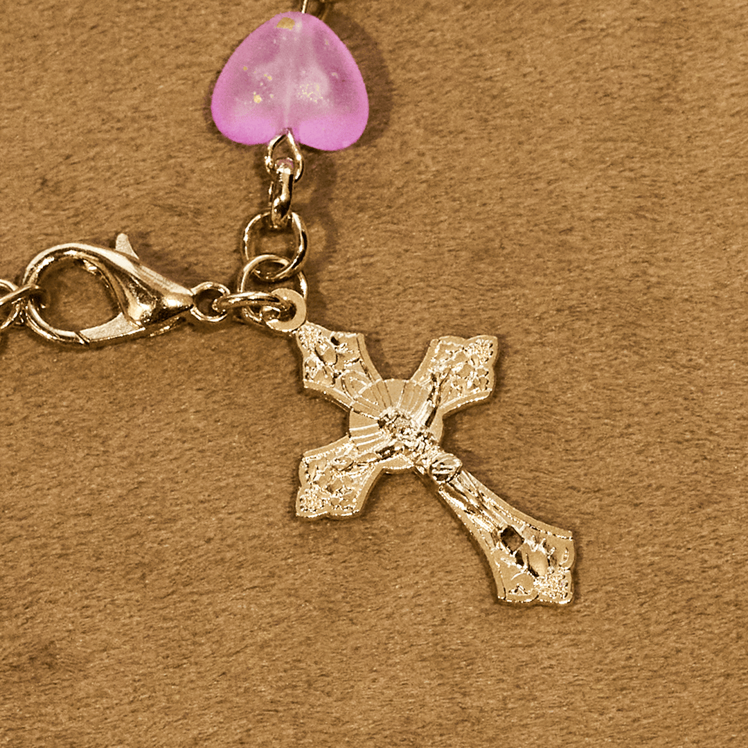 Christianartworkshop Rosenkranz und Armband mit rosa Herz und Schmetterling: Andacht und kunstvolle Spiritualität - image 9