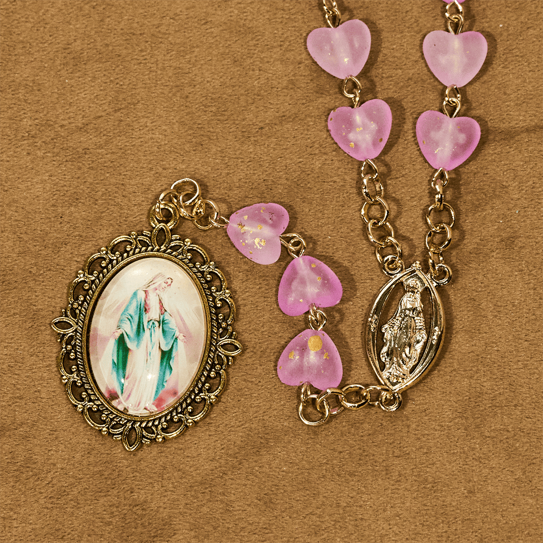 Christianartworkshop Rosenkranz und Armband mit rosa Herz und Schmetterling: Andacht und kunstvolle Spiritualität - image 7