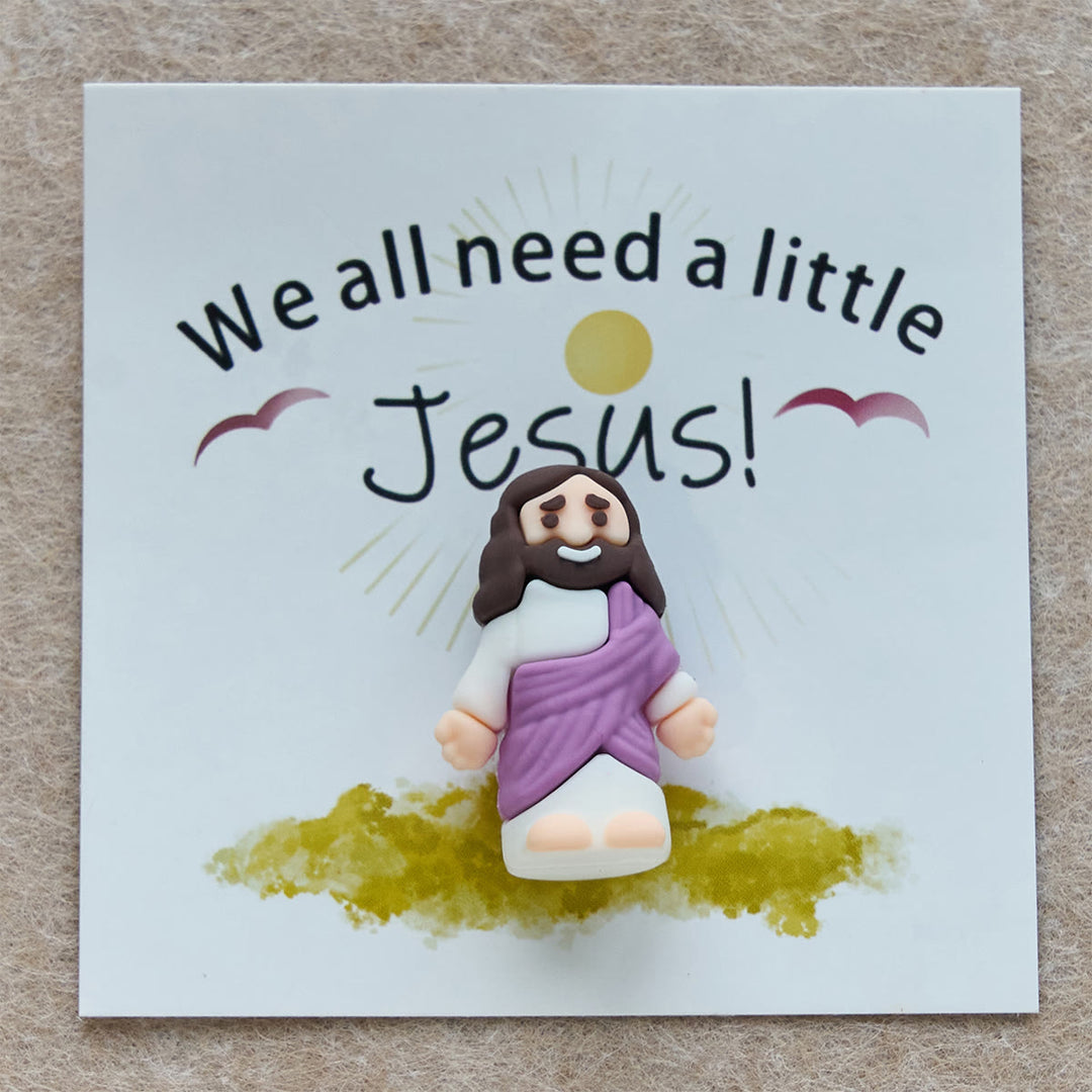 Mini-Jesus-Figur von Christianartworkshop mit Karte: Wir alle brauchen einen kleinen Jesus - image 6