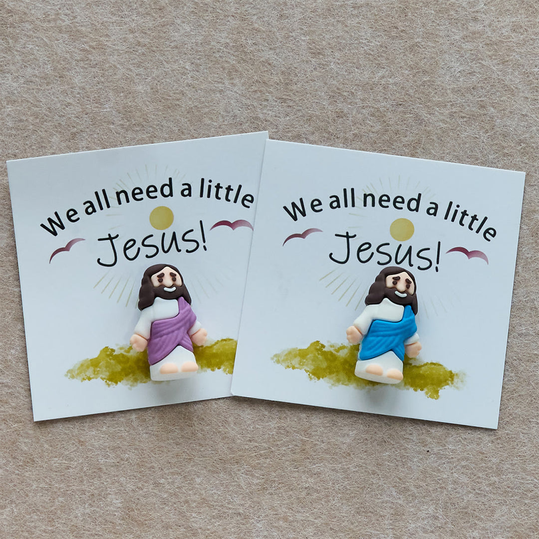 Mini-Jesus-Figur von Christianartworkshop mit Karte: Wir alle brauchen einen kleinen Jesus - image 2