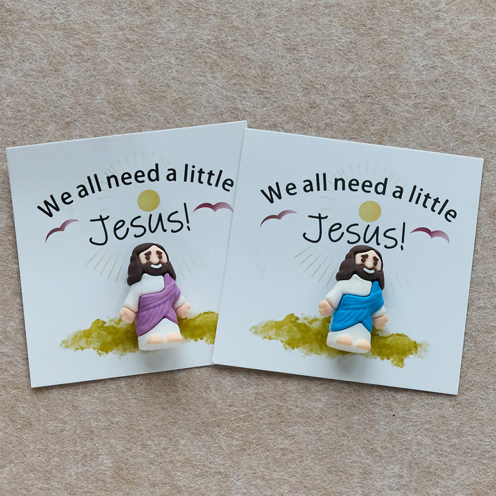 Mini-Jesus-Figur von Christianartworkshop mit Karte: Wir alle brauchen einen kleinen Jesus - image 2