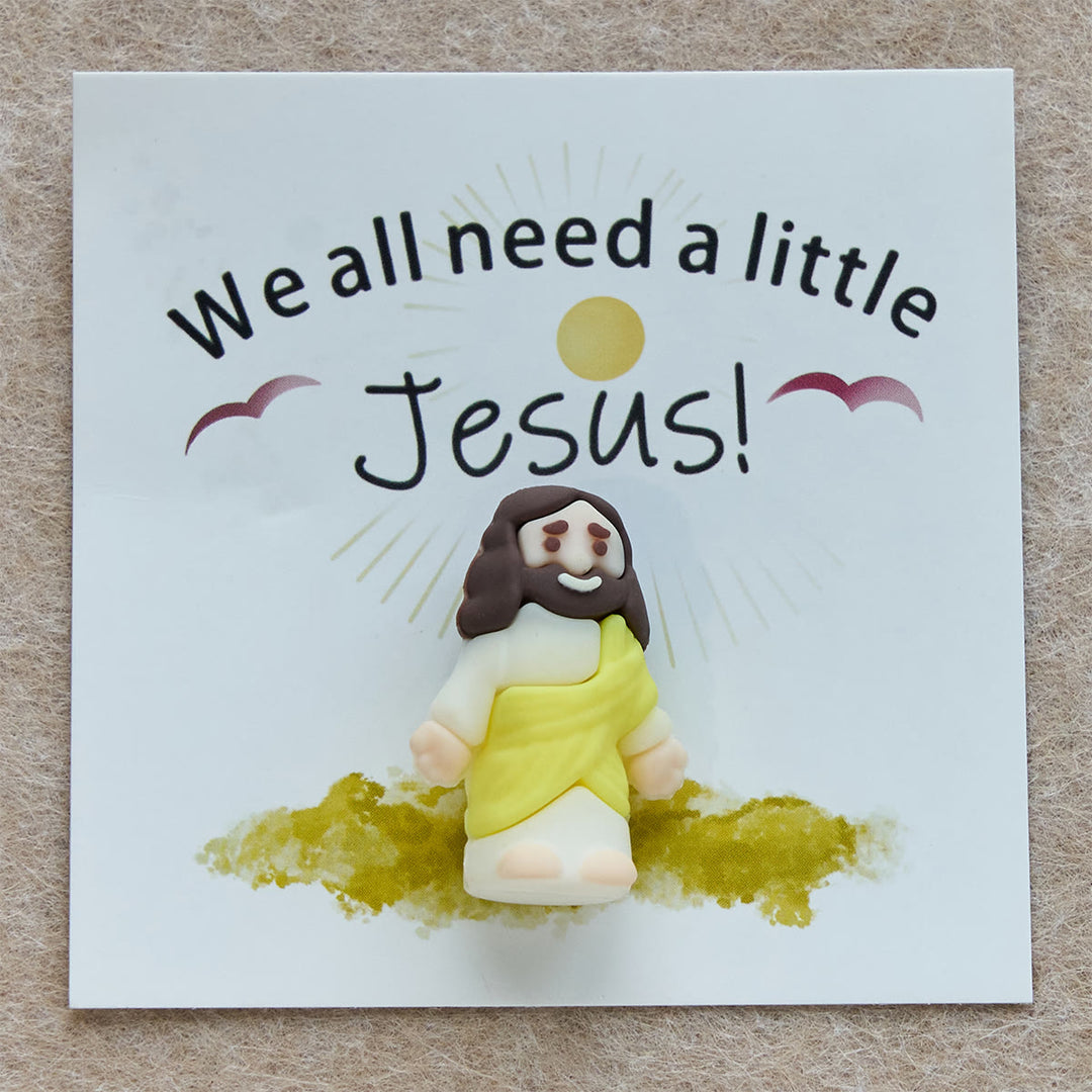 Mini-Jesus-Figur von Christianartworkshop mit Karte: Wir alle brauchen einen kleinen Jesus - image 4