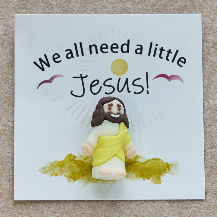 Mini-Jesus-Figur von Christianartworkshop mit Karte: Wir alle brauchen einen kleinen Jesus - image 4