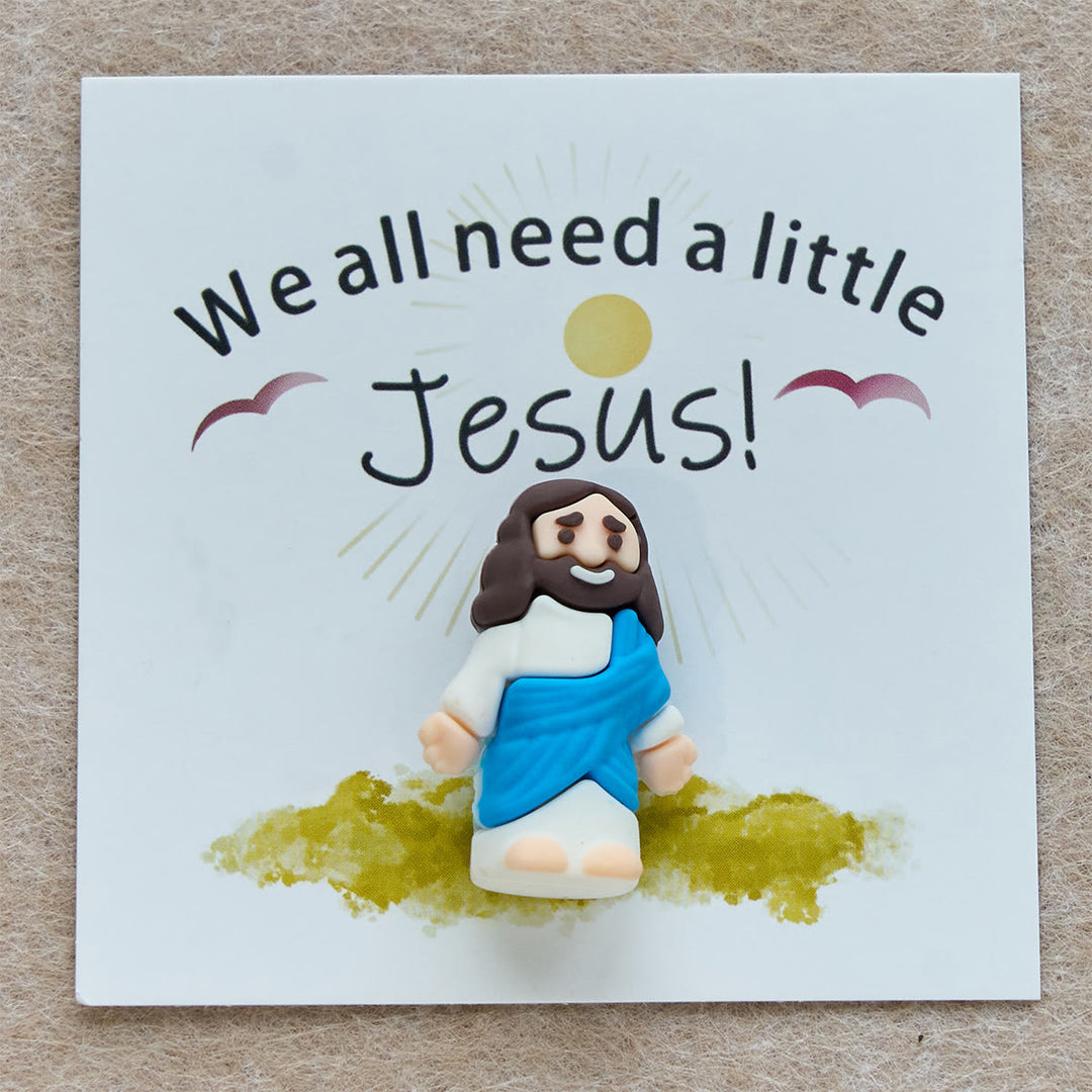 Mini-Jesus-Figur von Christianartworkshop mit Karte: Wir alle brauchen einen kleinen Jesus - image 7