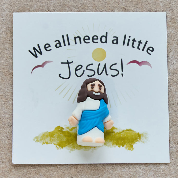 Mini-Jesus-Figur von Christianartworkshop mit Karte: Wir alle brauchen einen kleinen Jesus - image 7
