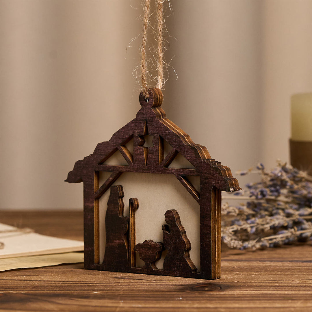 Christianartworkshop 3D-Krippenanhänger aus Holz: Glaube & rustikale Weihnacht - image 2