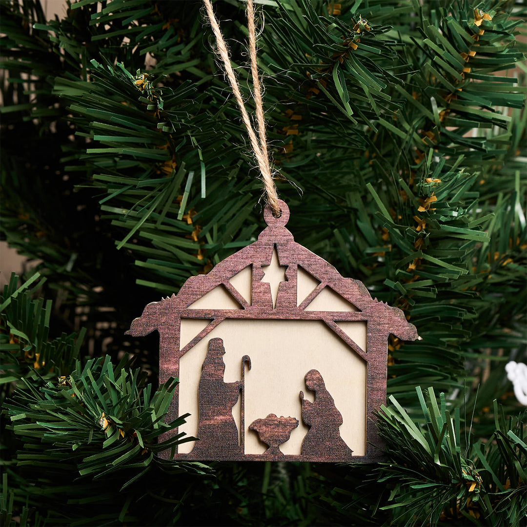 Christianartworkshop 3D-Krippenanhänger aus Holz: Glaube & rustikale Weihnacht - Geburt - image 0