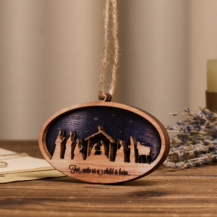 Christianartworkshop 3D-Krippenanhänger aus Holz: Glaube & Zeitlose Weihnachtsgeschichte - image 1