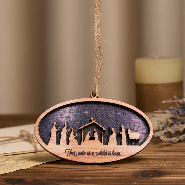 Christianartworkshop 3D-Krippenanhänger aus Holz: Glaube & Zeitlose Weihnachtsgeschichte - image 2