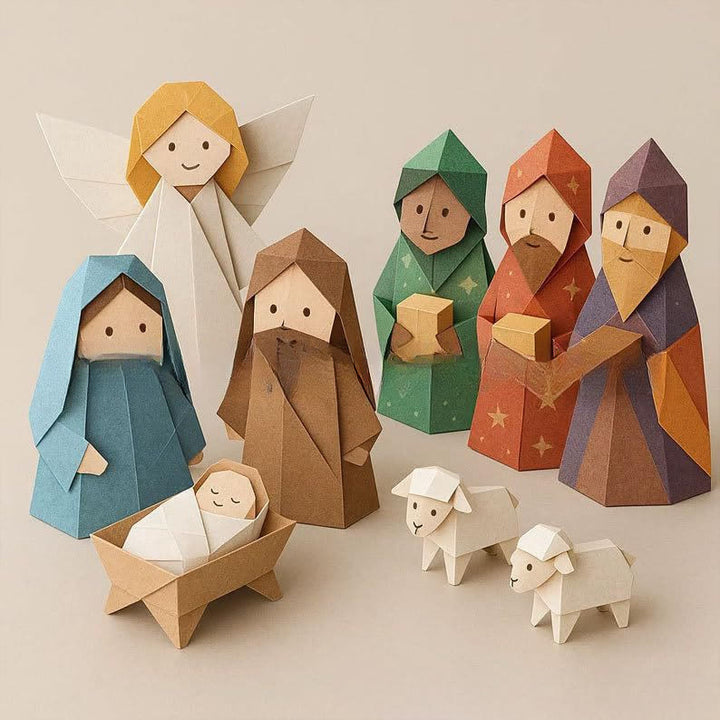 Origami-Krippenornament-Set von Christianartworkshop: Heilige Geschichte & Kunstvolle Andacht - Geburt - image 0
