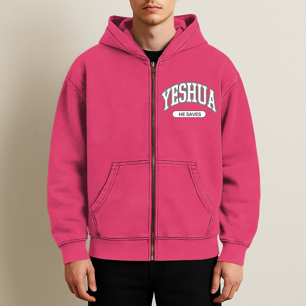 Christianartworkshop YESHUA He Saves Kapuzenjacke mit Grafikprint: Eine Mischung aus Glaube und lässiger Mode - image 14