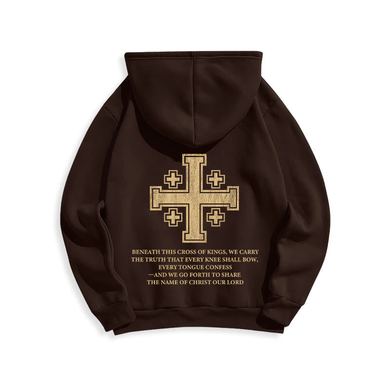 Christianartworkshop Kapuzenpullover mit Kreuz der Könige und Glaubensbekenntnis aus gefüttertem Polyester - image 5