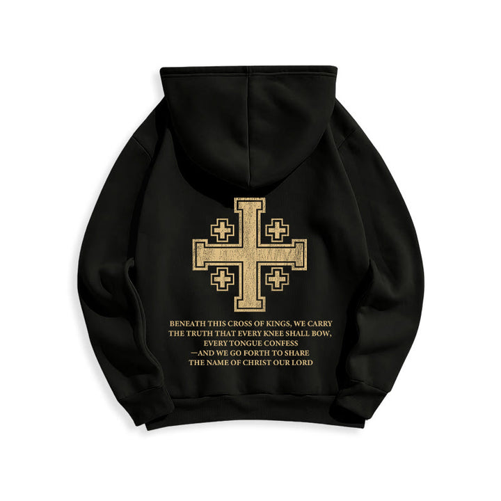 Christianartworkshop Kapuzenpullover mit Kreuz der Könige und Glaubensbekenntnis aus gefüttertem Polyester - image 2