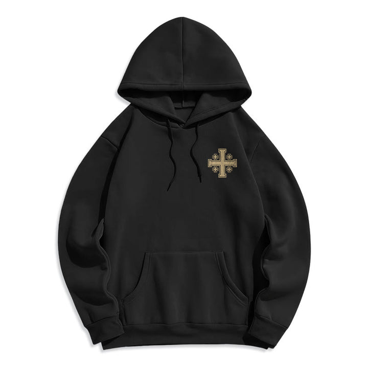 Christianartworkshop Kapuzenpullover mit Kreuz der Könige und Glaubensbekenntnis aus gefüttertem Polyester - image 1