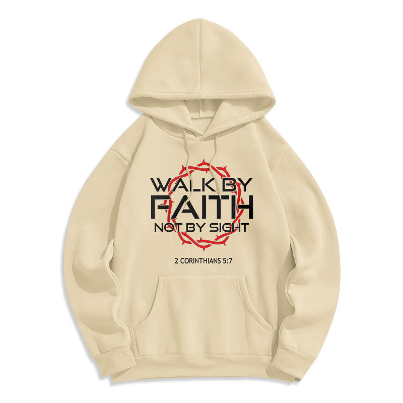 Christianartworkshop Glaubensgetriebener Hoodie aus Polyester mit Fleece-Futter - Beige - 2XL - image 5