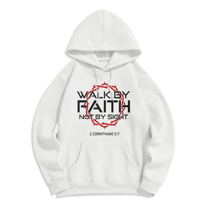Christianartworkshop Glaubensgetriebener Hoodie aus Polyester mit Fleece-Futter - Weiß - 2XL - image 3