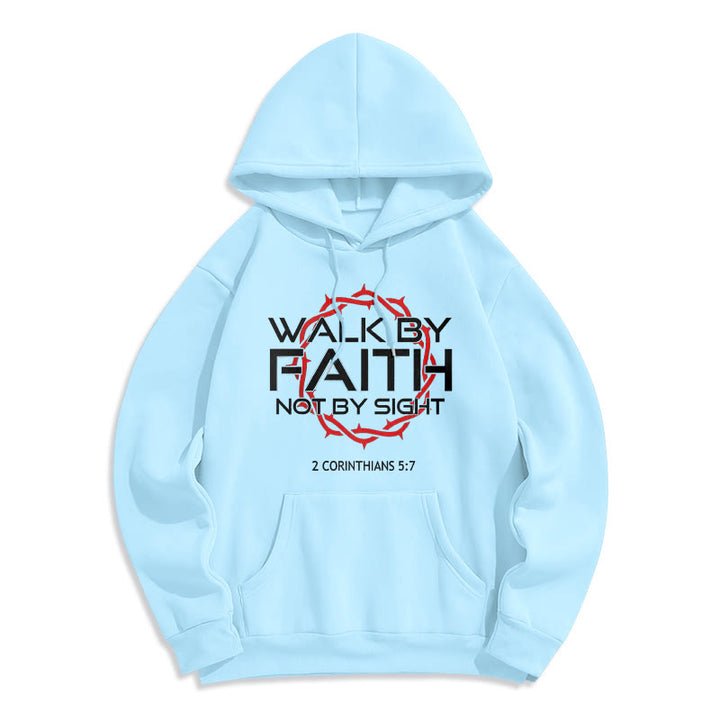 Christianartworkshop Glaubensgetriebener Hoodie aus Polyester mit Fleece-Futter - Blau - 2XL - image 8