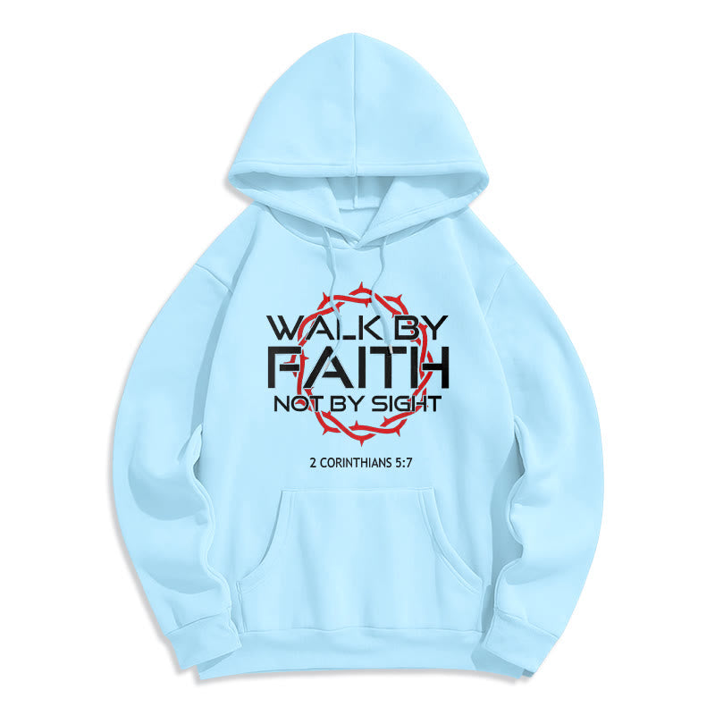 Christianartworkshop Glaubensgetriebener Hoodie aus Polyester mit Fleece-Futter - Blau - 2XL - image 7