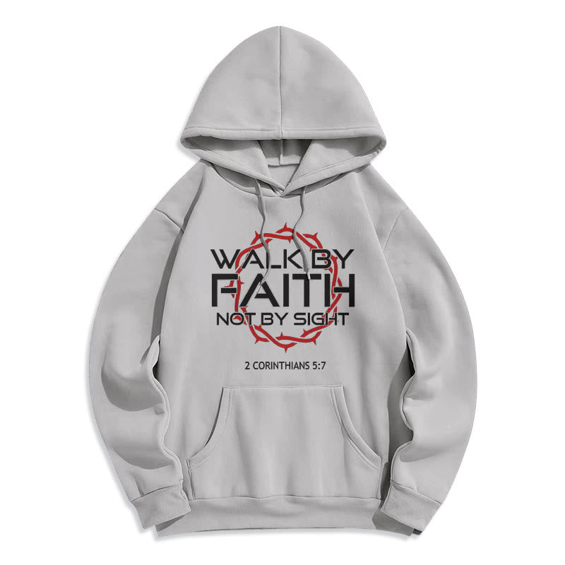 Christianartworkshop Glaubensgetriebener Hoodie aus Polyester mit Fleece-Futter - Grau - 2XL - image 3