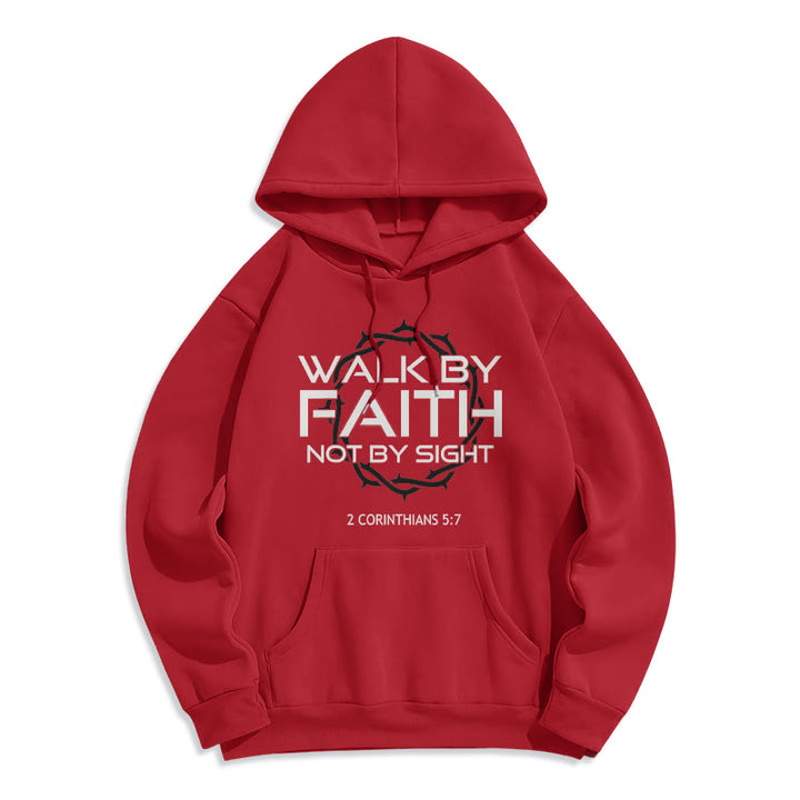 Christianartworkshop Glaubensgetriebener Hoodie aus Polyester mit Fleece-Futter - Rot - 2XL - image 7