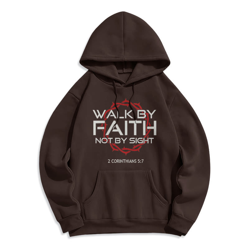 Christianartworkshop Glaubensgetriebener Hoodie aus Polyester mit Fleece-Futter - Braun - 2XL - image 0