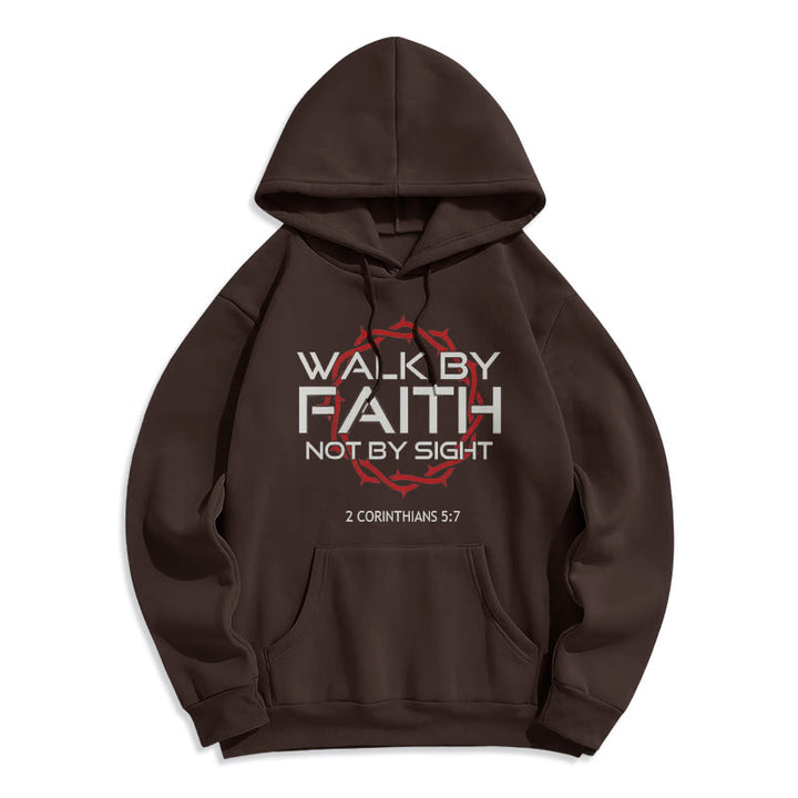 Christianartworkshop Glaubensgetriebener Hoodie aus Polyester mit Fleece-Futter - Braun - 2XL - image 0