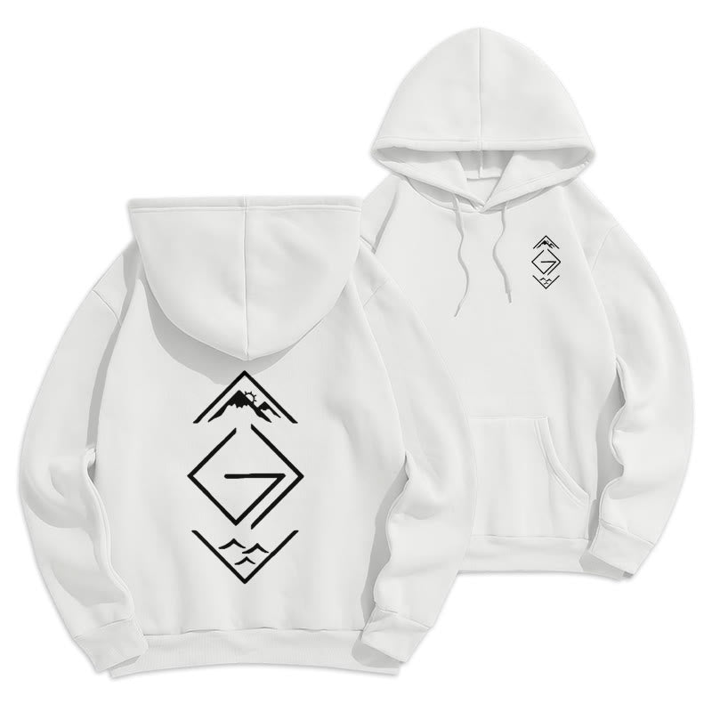 Christianartworkshop Kapuzenpullover aus Polyester mit Berg- und Symbolmotiven, gefüttert mit Fleece und inspiriert vom Glauben. - Weiß - 2XL - image 9