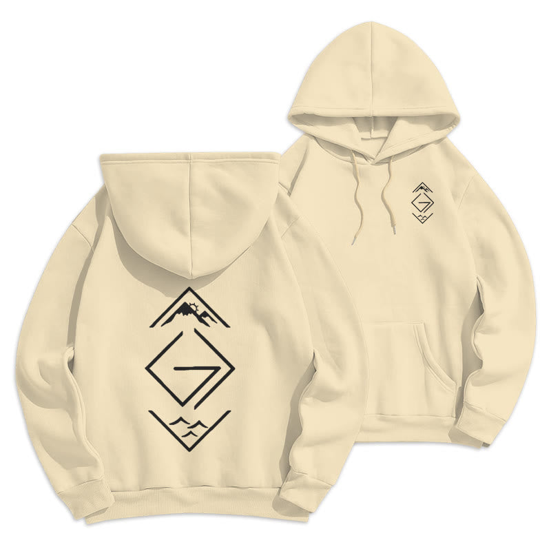 Christianartworkshop Kapuzenpullover aus Polyester mit Berg- und Symbolmotiven, gefüttert mit Fleece und inspiriert vom Glauben. - Beige - 2XL - image 13