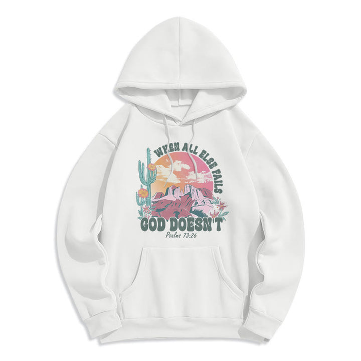 Christianartworkshop „Gott versagt nicht“-Mission Fleecegefütterter Polyester-Hoodie - Weiß - 2XL - image 6