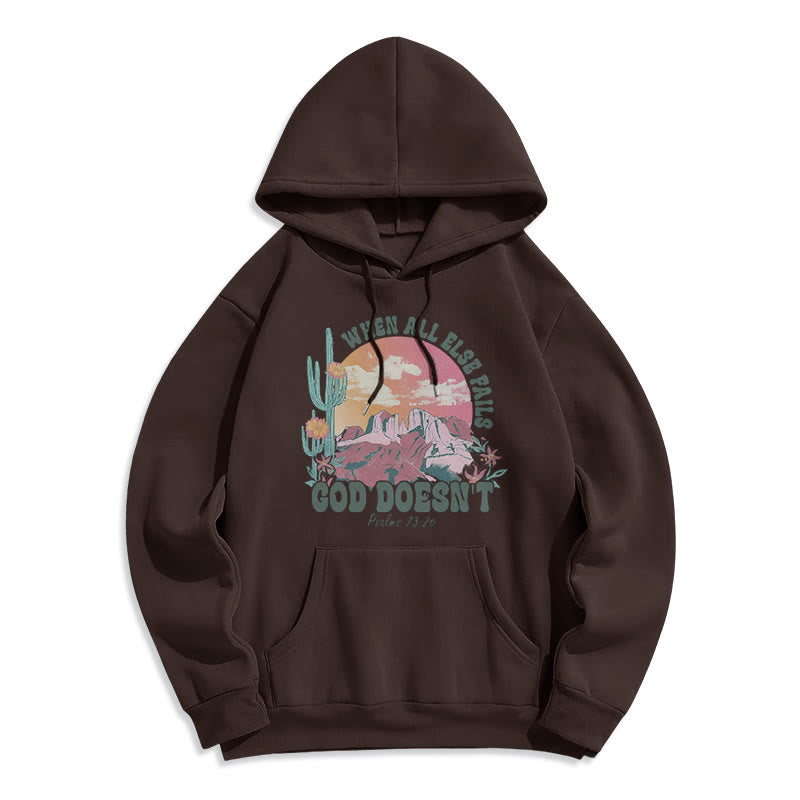 Christianartworkshop „Gott versagt nicht“-Mission Fleecegefütterter Polyester-Hoodie - Braun - 2XL - image 4