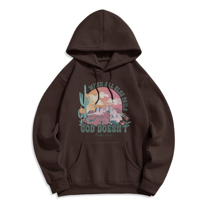 Christianartworkshop „Gott versagt nicht“-Mission Fleecegefütterter Polyester-Hoodie - Braun - 2XL - image 4