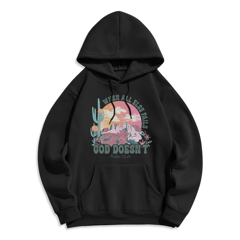 Christianartworkshop „Gott versagt nicht“-Mission Fleecegefütterter Polyester-Hoodie - Schwarz - 2XL - image 5