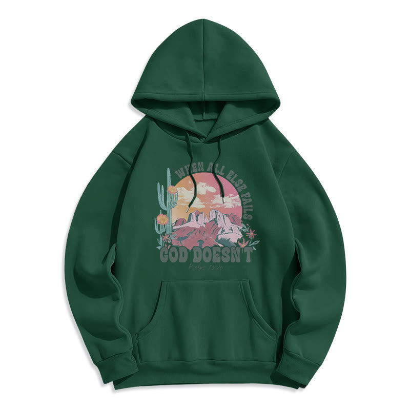 Christianartworkshop „Gott versagt nicht“-Mission Fleecegefütterter Polyester-Hoodie - Grün - 2XL - image 3