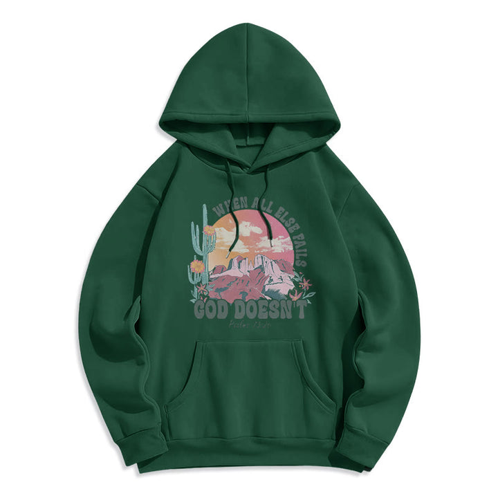 Christianartworkshop „Gott versagt nicht“-Mission Fleecegefütterter Polyester-Hoodie - Grün - 2XL - image 3