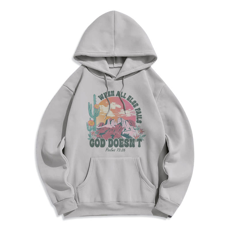 Christianartworkshop „Gott versagt nicht“-Mission Fleecegefütterter Polyester-Hoodie - Grau - 2XL - image 7